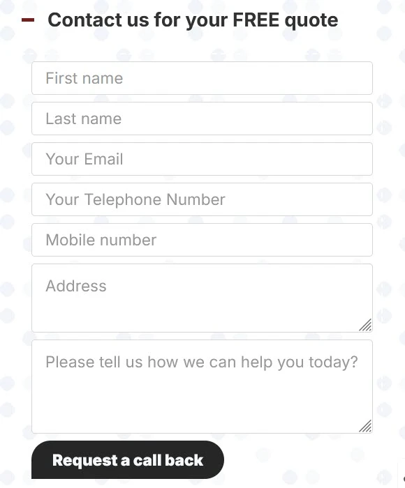 Allied Electrical quote form with all fields required